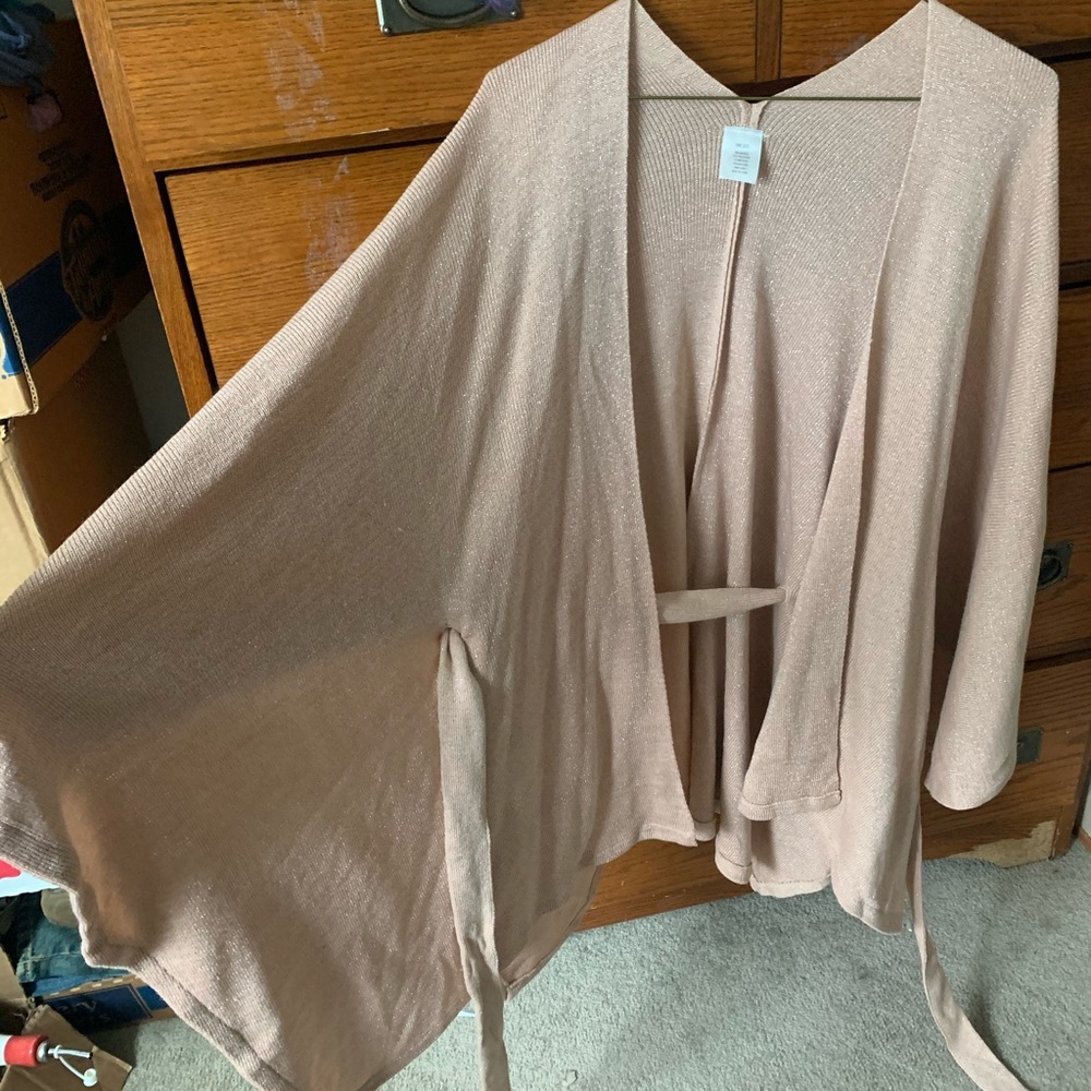 Blush pink glitter poncho cardigan